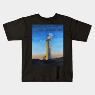 Lighthouse at Night Kids T-Shirt